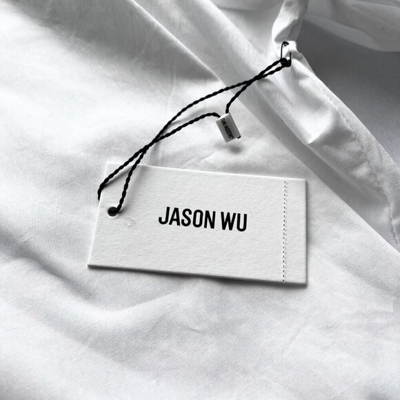 JASON WU WHITE BEADED EMBELLISHED SCALLOPED COLLAR SHIRT - S - Picture 13 of 16